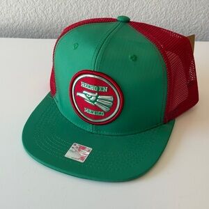 Green and Red Mesh Trucker Hat - Hecho En Mexico